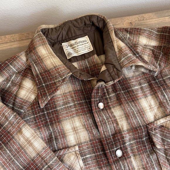 Pendleton Men's Medium Vintage 1970's Plaid Woolen Mills Pearl Snap Shirt - Picture 1 of 6